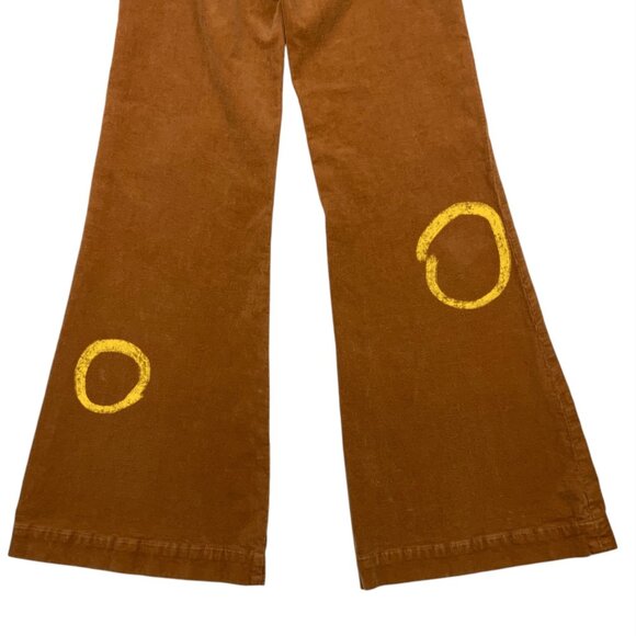 Rollas Eastcoast Flare Pant 26 Tan Corduroy High Rise Zip Fly Bohemian Fall - Picture 8 of 12